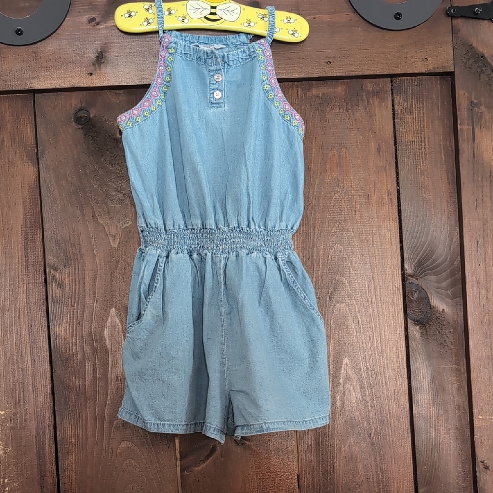 Guess Kids 100% Cotton romper with Pink And Yellow Embroidery Size L (14)